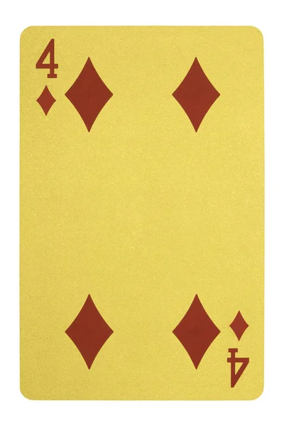 Golden playing cards, Cuatro de diamantes — Foto de Stock