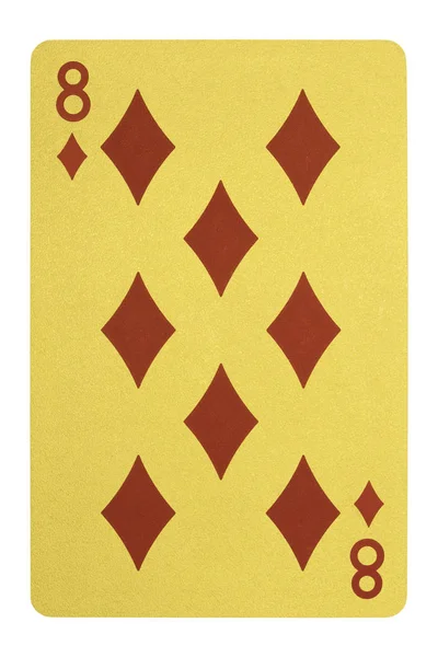 Golden playing cards, Eight of diamonds — Stock Photo, Image