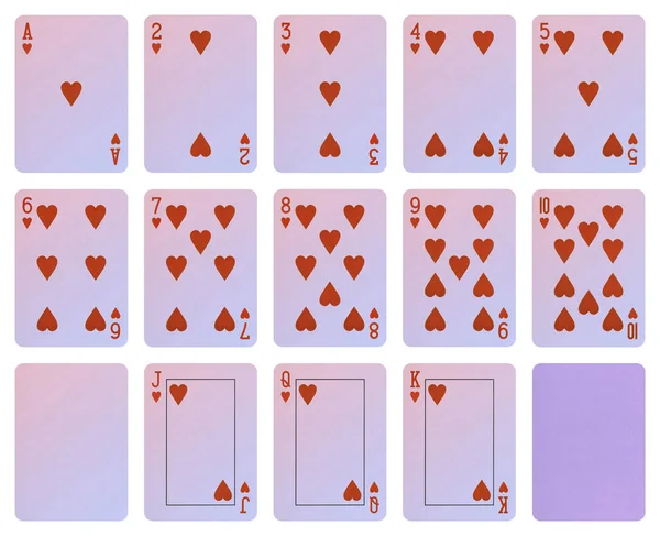 Jogando cartas - terno de coração — Fotografia de Stock