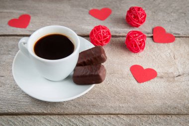 kahve ve kalp sevgili için