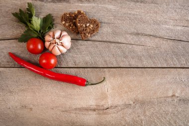 sebze eski ahşap tablo