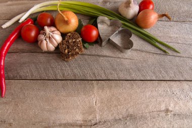 sebze eski ahşap tablo