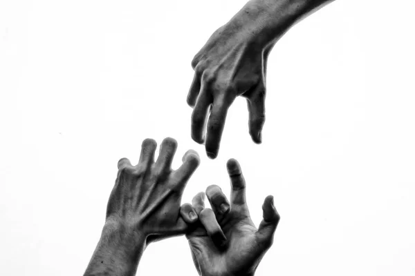 Hände Eines Mannes Auf Weißem Hintergrund — Stockfoto