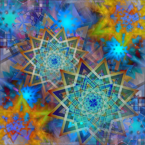抽象的な濃い色の幾何学的な背景、星 — ストック写真