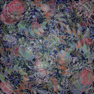 Yeşil backlground üzerinde çiçek tasarım