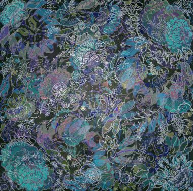 Yeşil backlground üzerinde çiçek tasarım