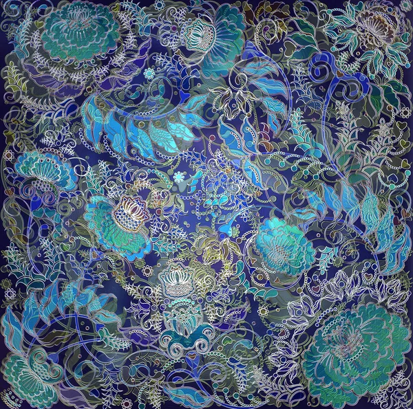 karanlık backlground üzerinde mavi çiçek tasarım