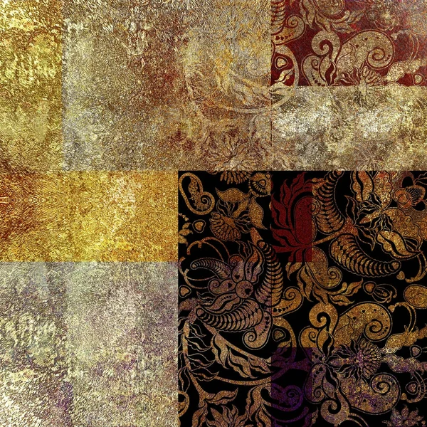 Абстрактный темный текстурированный фон с золотым распылением — стоковое фото