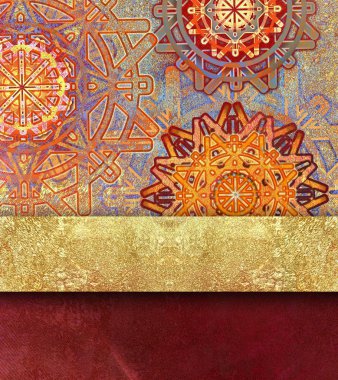 Altın püskürtme ile kırmızı dokulu arka plan