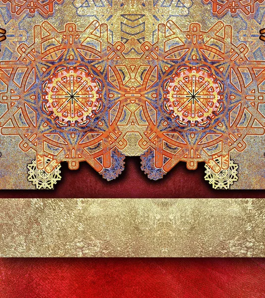 Абстрактный красный текстурированный фон с золотым распылением — стоковое фото