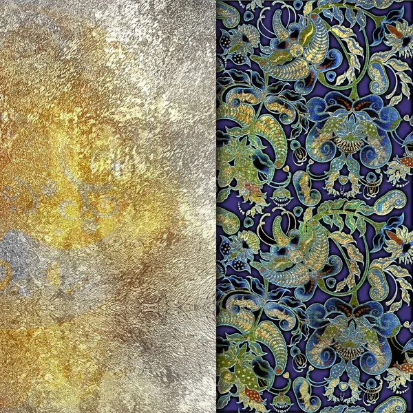 Imitación metálica, fondo abstracto de color malhumorado, p floral — Foto de Stock