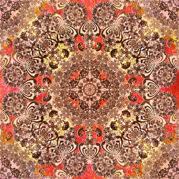 ethnic indian motif, red pattern background