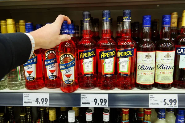 Bottles of aperitif Liqueurs — Stock Photo, Image