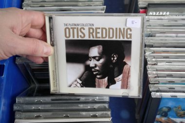 Hollanda - Mart 2018: Cd kaydını ABD'li şarkıcı, söz yazarı, yapımcı, aranjör ve yetenek avcısı: Otis Redding, bir ikinci el mağazadan.