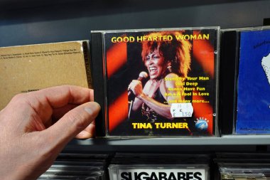 THE NETHERLANDS - FEBRUARY 2020: CD compilation album: Tina Turner - Good Hearted Woman, CD record, 1993 released compilation CD by American-Swiss singer and actress Tina Turner in a second hand store.