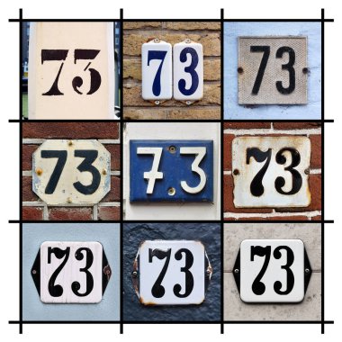 73 numara işareti. 73 Numaralı Ev Kolajı.