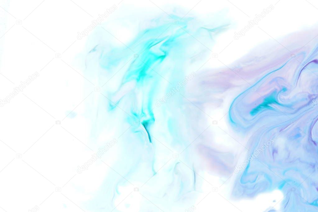Watercolor abstract pink blue color on white background