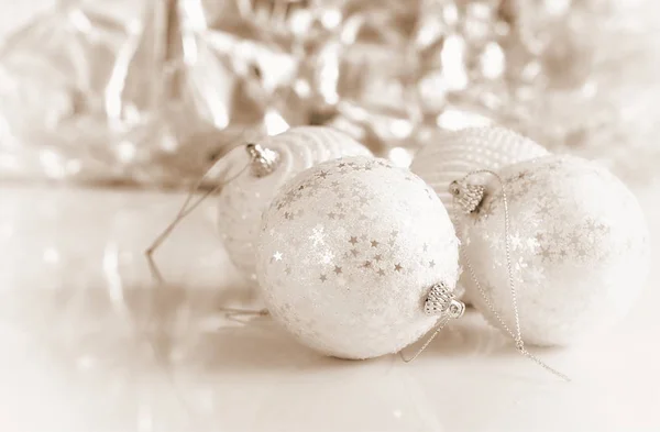 Bolas de Natal close-up. fundo vintage — Fotografia de Stock