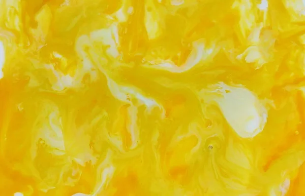 Aquarela Abstrato Amarelo Cor Mármore Líquido Textura Fundo — Fotografia de Stock