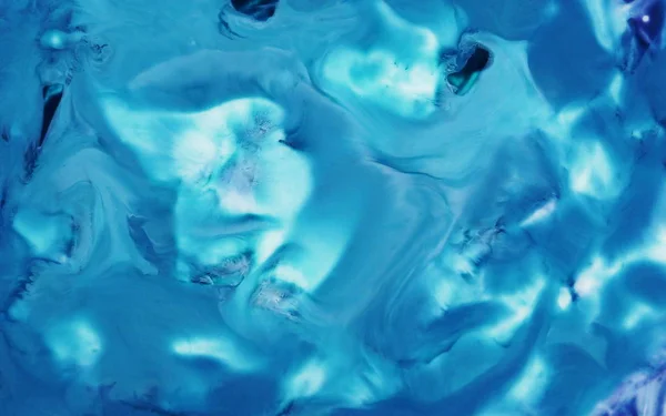 水彩抽象青色液体大理石のテクスチャ背景 — ストック写真