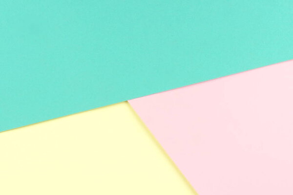 Abstract pastel blue pink yellow color paper background .Creative colorful pastel paper