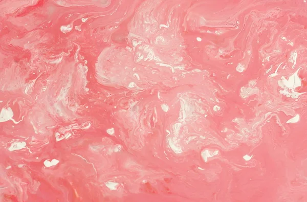 Abstraktní Mramorové Pastelově Korálové Růžové Barvy Barvy Pozadí Akrylové Textura — Stock fotografie