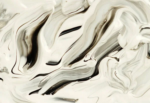 Abstrakcja Biały Marmur Czarna Farba Tła Akrylowa Tekstury Marmuru Wzór — Zdjęcie stockowe