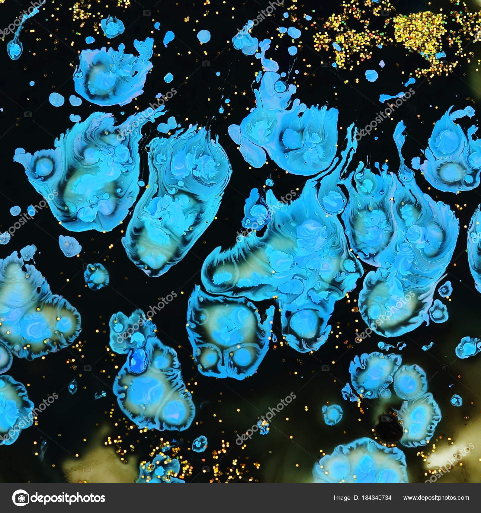 Abstrakter Marmor Schwarz Blau Weiß Farbe Farbe Und Gold