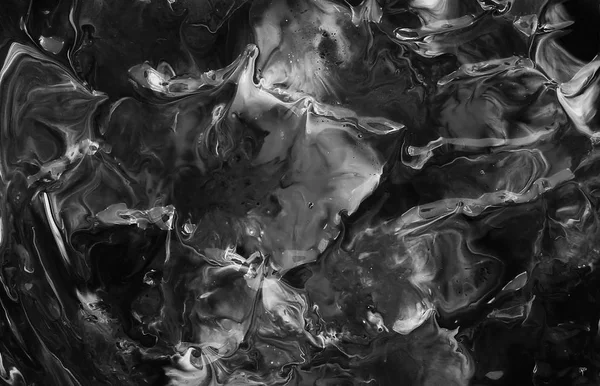 Abstracte Zwart Wit Gemengd Acryl Textuur Met Marmeren Patroon Abstracte — Stockfoto