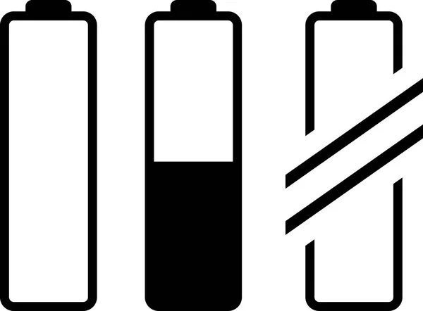 Icono de batería negro — Vector de stock