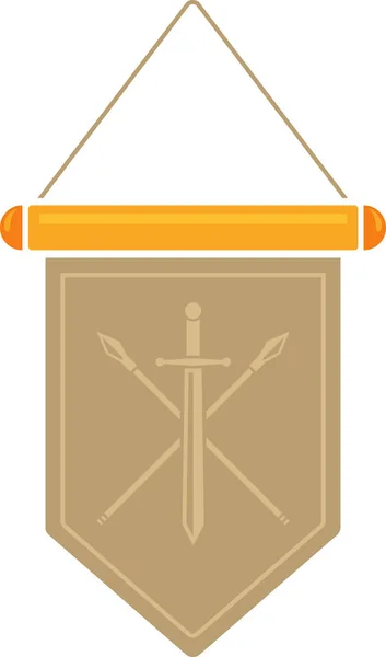 Lapos középkori pennant — Stock Vector