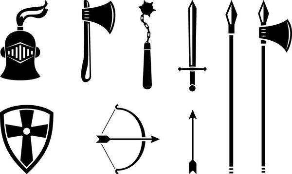 Black medieval weapons