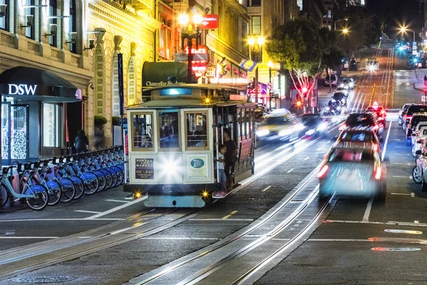 旧金山-美国，缆车电车 — 图库照片