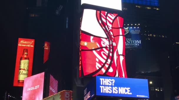 New York City Usa October 2016 Times Square Permanent Advertising — Stock video