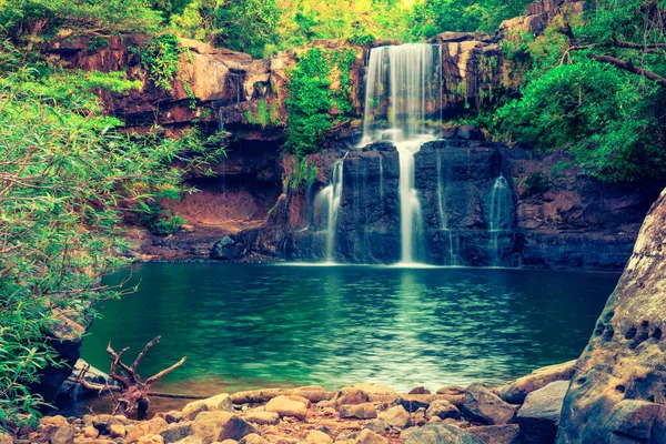 Waterfall hidden in the tropical jungle