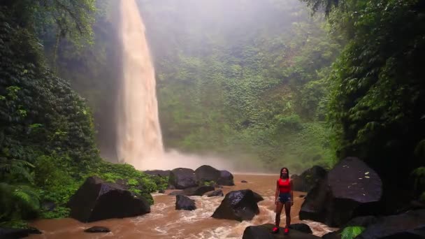 Балийский водопад, видео — стоковое видео