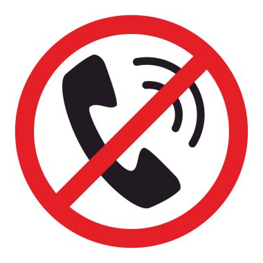 Telefon kısıtlama işareti, vektör tasarımı 