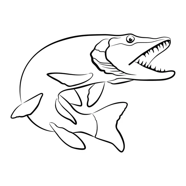 Векторний дизайн щуки риби — стоковий вектор