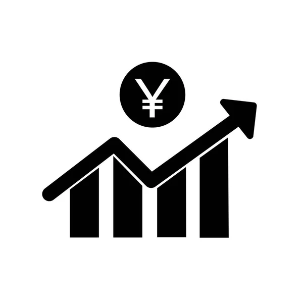 Статистика роста йены — стоковый вектор