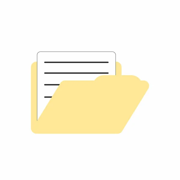 Disegno vettoriale icona documento in cartella — Vettoriale Stock