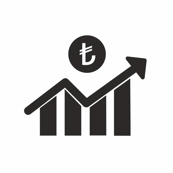 Статистика роста лир Турции — стоковый вектор