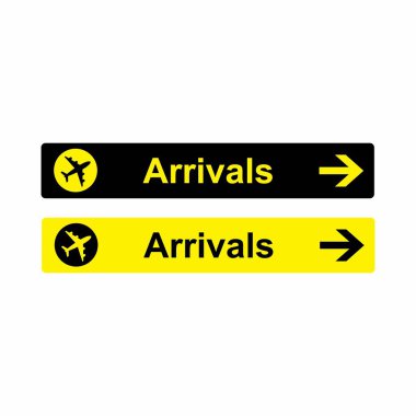 Havalimanı varış işareti tasarım vektör