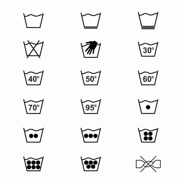 Laundry symbols and icons set 1 of 3 . — Stock Vector