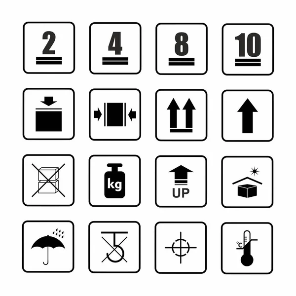 Emballage symboles ensemble 2 de 2  . — Image vectorielle