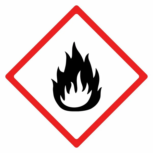 Diseño de vector de signo de material inflamable — Vector de stock