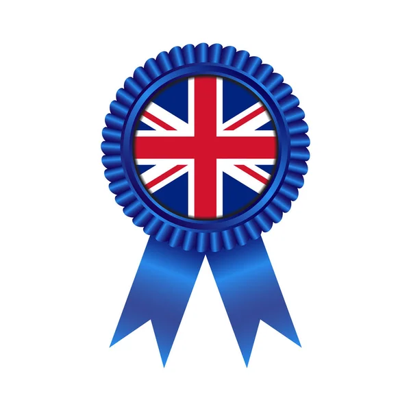 영국 국기 그림 디자인 메달 — 스톡 벡터