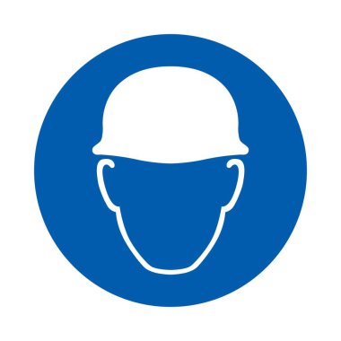 Güvenlik kaskı tabelası takılmış olmalı. M014. Standart ISO 7010