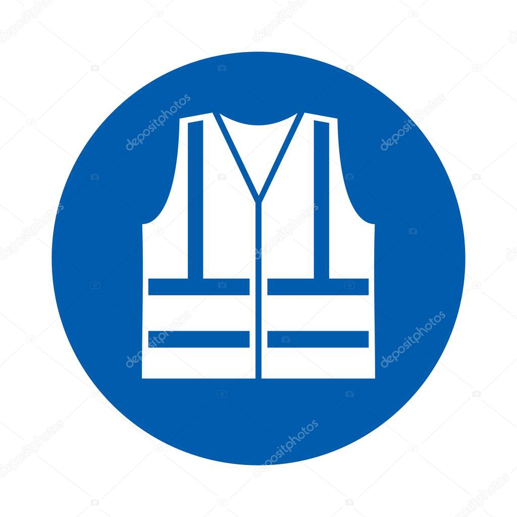 High visibility vest must be worn. M015.  Standard ISO 7010