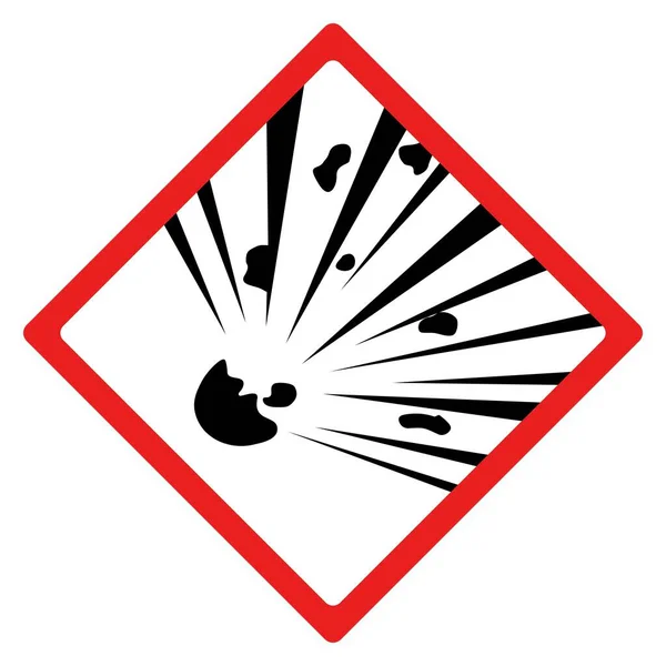 爆炸的炸弹危险标志或符号 在白色背景上孤立的向量设计 收集最新的危险标志 Ghs危险标志 — 图库矢量图片