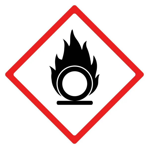 Flame Circle Hazard Sign Symbol Vector Design Isolated White Background — Stock Vector